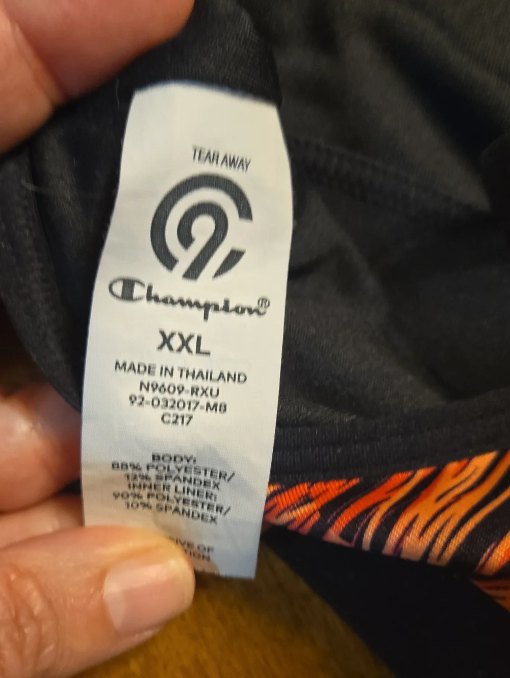 Champion Orange and Pink Wave-Print Sports Bra